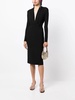 long-sleeve plunge-neck dress