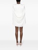 white cape-style crepe mini dress