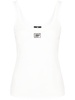 logo-jacquard sleeveless top