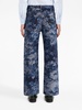 floral-jacquard wide-leg jeans