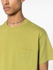 Green Logo-Embroidered Cotton T-shirt