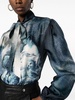 graphic-print silk blouse