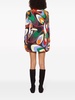 Onde-print silk wrap miniskirt