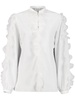 ruffled cotton-blend shirt