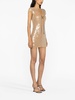 Neutral Solaria Sequin Embellished Minidress