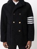 4-Bar stripe shearling peacoat 