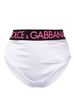 White Logo Waistband High-Waisted Briefs