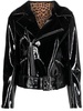 glossy faux leather jacket