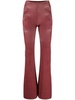 Lock slit-detail trousers