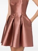 strapless satin mini dress