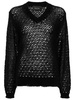 Tinsel pointelle-knit jumper