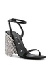 rhinestone-chainmail satin sandals