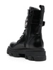 logo-plaque leather combat boots