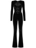 cut-out velvet jumpsuit