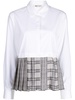 pleat-detail panelled shirt