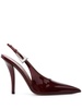 100mm patent-leather sligback pumps