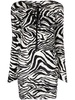 keyhole-neck zebra-print dress