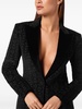 monogram velvet single breasted blazer