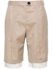 Neutral Knee-Lenght Tailored Shorts