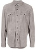 button-up suede trucker jacket