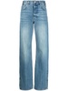 ankle-slit straight-leg jeans