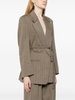 herringbone wrap wool blazer