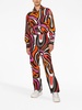 wave-print silk high-waist trousers 