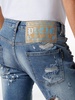 Skull-print distressed straight-leg jeans