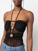 sheer-panel halterneck bodysuit