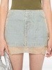 layered denim miniskirt