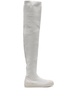 thigh-high canvas boots