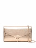 metallic-finish clutch bag