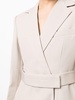 logo-embroidered belted blazer dress