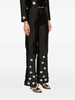 flower-embellished flared trousers