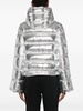 metallic flare jacket