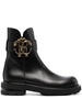 logo-plaque leather boots 