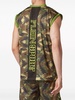 logo-print camouflage tank top