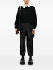 Black Bow-Embellished Tapered Trousers