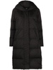 logo-jacquard quilted coat