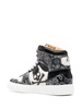 paisley-print high-top leather sneakers