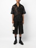 lace-detailed short-sleeve shirt