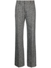 high-waisted tailored trousers