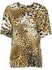 leopard-print silk blouse