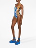 graphic-print cut-out swimsuit