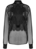 lace-panelled sheer blouse