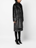 skull-print faux-fur coat