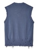 distressed V-neck knit vest