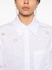 cut-out floral-detailing cotton shirt