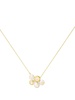 18kt yellow gold M/G Sliced Bezel pearl necklace