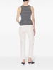 striped fine-rib organic-cotton vest